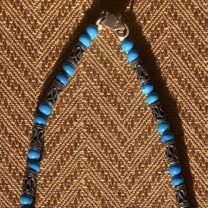 Turquoise & Silver Bead Necklace